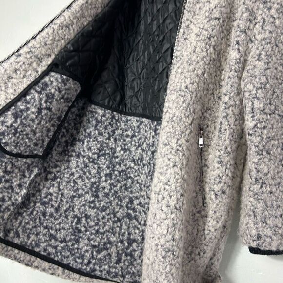 Topshop Abigail boucle grey wool blend coat size 8 - Picture 11 of 13